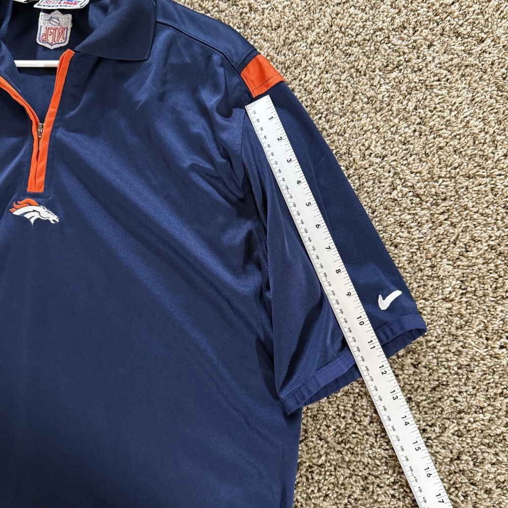 VTG Nike NFL Pro Line Denver Broncos Shirt Men's Large Blue Orange Polo Dri-Fit - Picture 5 of 11